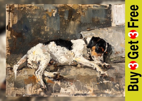 Sleeping jack russell painting - sleeping,
